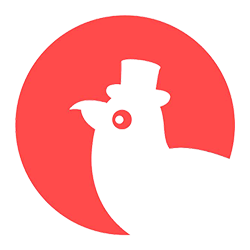 Logo da marca: Um pombo de chapéu para explicar os monumentos da cidade